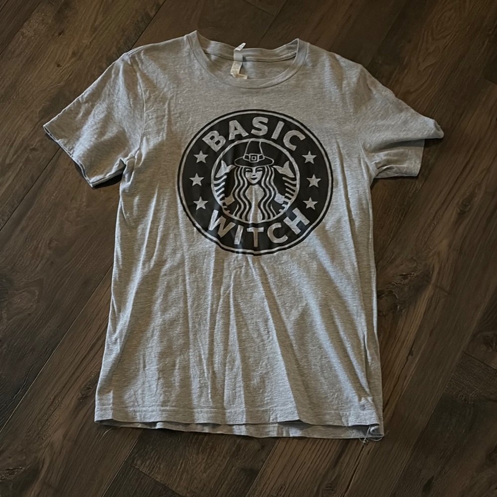 Bella Canvas Gray Short Sleeve Tee “Basic Witch” graphic